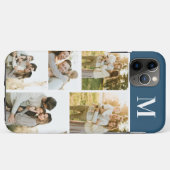 Mit Monogramm Collage Blue I Phone Case (Rückseite (Horizontal))