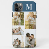 Mit Monogramm Collage Blue I Phone Case (Rückseite)
