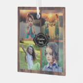 Mit Monogramm Collage des Fotos Ornament Aus Glas (Vorderseite links)