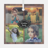 Mit Monogramm Collage des Fotos Ornament Aus Glas (Vorderseite)