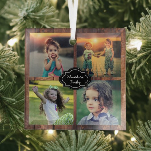 Mit Monogramm Collage des Fotos Ornament Aus Glas (Insitu)