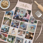Mit Monogramm Collage Muster Schwarz Rosa Gold Schürze<br><div class="desc">Feiern Sie die Freuden von Familie und Freunden mit einer eleganten Collage Schürze für Fotos. Wenn Sie einen Hintergrund oder Text in anderen Farben als Rosa und Gold bevorzugen, lesen Sie die folgenden Anweisungen. (IMAGE PLACEMENT TIP: Eine einfache Möglichkeit, ein Foto genau so zu zentrieren, wie Sie es gewollt haben,...</div>