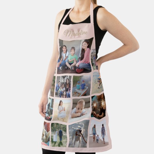 Mit Monogramm Collage Muster Schwarz Rosa Gold Schürze (InSitu)