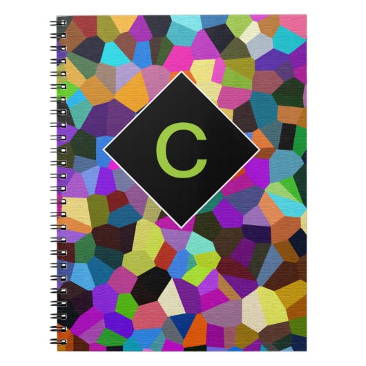 Mit Monogramm Confetti in Jewel Tones Notizblock (Vorderseite)
