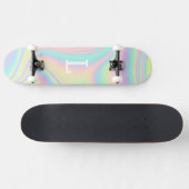 Mit Monogramm Cool Girly Modern Rainbow Skateboard (Horizontal)
