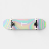 Mit Monogramm Cool Girly Modern Rainbow Skateboard (Horizontal)
