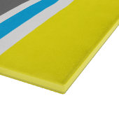 Mit Monogramm Coole Farben Streifen Glas Schneidebrett (Ecke)