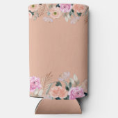 Mit Monogramm Cooler - staubige rosa Blüte Selters Dosenkühler (Rückseite)