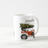 Mit Monogramm, cooler Truckbaum Kaffeetasse (VorderseiteRechts)
