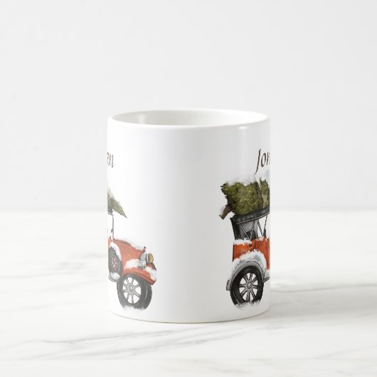 Mit Monogramm, cooler Truckbaum Kaffeetasse (Mittel)