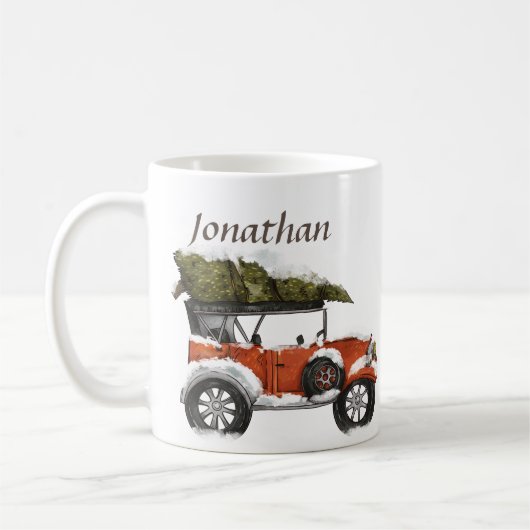 Mit Monogramm, cooler Truckbaum Kaffeetasse (Links)