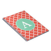 Mit Monogramm Coral Minze Notebook Notizblock (Rechte Seite)