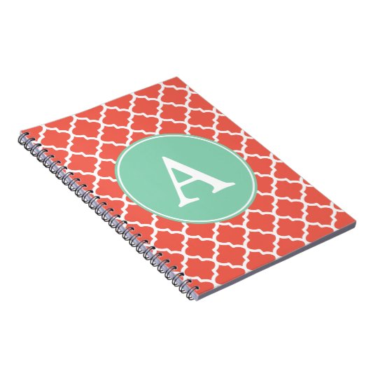 Mit Monogramm Coral Minze Notebook Notizblock (Rechte Seite)
