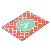 Mit Monogramm Coral Minze Notebook Notizblock (Linke Seite)