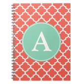 Mit Monogramm Coral Minze Notebook Notizblock (Vorderseite)