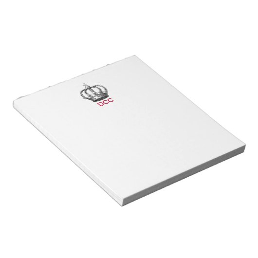 Mit Monogramm Corona Note Pad Notizblock (angewinkelt)