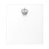 Mit Monogramm Corona Note Pad Notizblock (Vorderseite)
