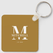 Mit Monogramm Couple-FotoCollage | Monogramm-Gesch Schlüsselanhänger (Rückseite)