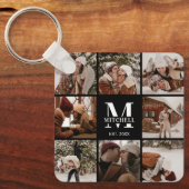 Mit Monogramm Couple-FotoCollage | Monogramm-Gesch Schlüsselanhänger (Vorderseite)