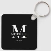 Mit Monogramm Couple-FotoCollage | Monogramm-Gesch Schlüsselanhänger (Rückseite)