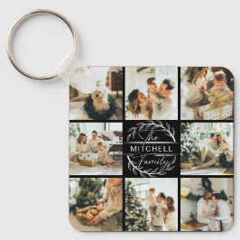 Mit Monogramm Couple-FotoCollage | Monogramm-Gesch Schlüsselanhänger