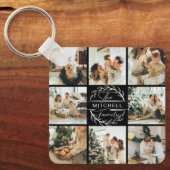 Mit Monogramm Couple-FotoCollage | Monogramm-Gesch Schlüsselanhänger (Vorderseite)