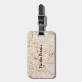 Mit Monogramm Creme Gepäckanhänger (Vorderseite vertikal)