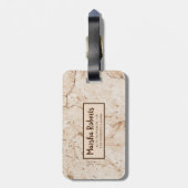 Mit Monogramm Creme Gepäckanhänger (Rückseite vertikal)