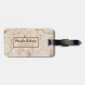 Mit Monogramm Creme Gepäckanhänger (Rückseite horizontal)