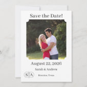 Mit Monogramm Cross & Rings Hochzeit Save The Date (Vorderseite)