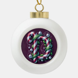 Mit Monogramm ‚D‘ Keramik Kugel-Ornament