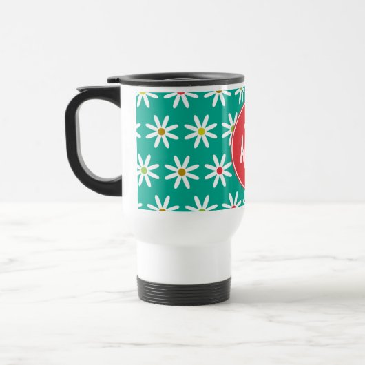 Mit Monogramm Daisy Dots Reisebecher (Links)