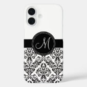 Mit Monogramm Damask Case-Mate iPhone Hülle (Rückseite)