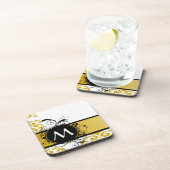 Mit Monogramm Damastmuster Untersetzer (Rechte Seite)