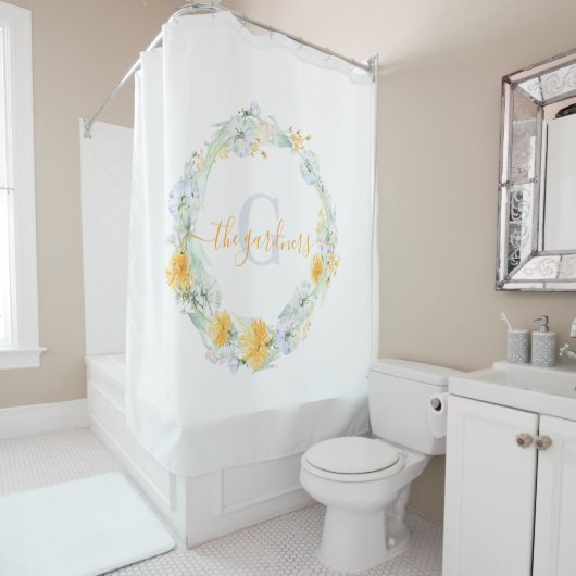 Mit Monogramm Dandelion Duschvorhang (Beispiel)
