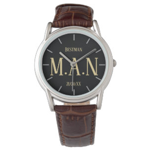 Mit Monogramm danke Ihnen Geschenke für Trauzeuge Armbanduhr