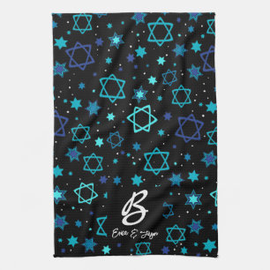 Mit Monogramm David-Star Geschirrtuch