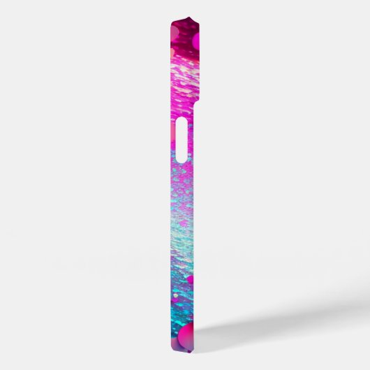 Mit Monogramm Deep Pink Holographic Glitzer Case-Mate iPhone Hülle (Rückseite / Rechts)