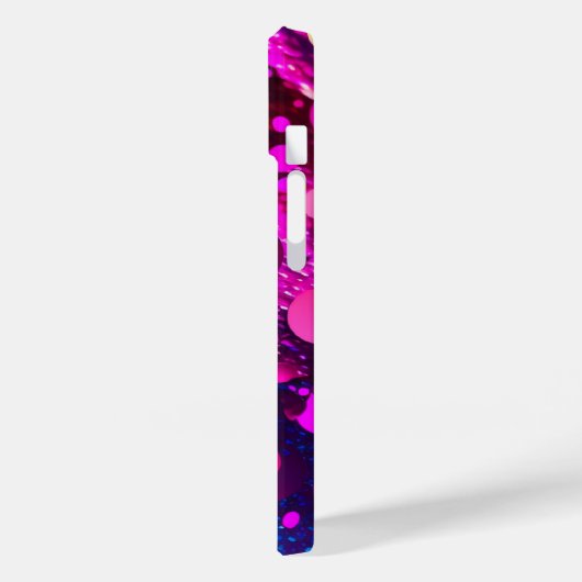 Mit Monogramm Deep Pink Holographic Glitzer Case-Mate iPhone Hülle (Rückseite / Links)