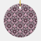 Mit Monogramm Deko Dusky Rose Cherry Blossom Manda Keramik Ornament (Hinten)