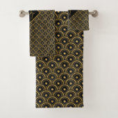 Mit Monogramm - Deko in Schwarz/Gold Badhandtuch Set (Insitu)