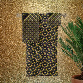 Mit Monogramm - Deko in Schwarz/Gold Badhandtuch Set