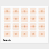 Mit Monogramm Delicate Trendy Orange Zickzack Quadratischer Aufkleber (Blatt)