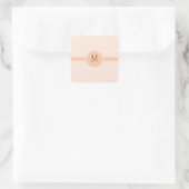 Mit Monogramm Delicate Trendy Orange Zickzack Quadratischer Aufkleber (Tasche)