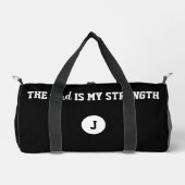 Mit Monogramm Der Herr ist mein Kraft Psalm 28:7 Duffle Bag (Vorderseite)