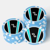 Mit Monogramm Design in Schwarz und Blau Pokerchips (Stapel)