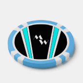 Mit Monogramm Design in Schwarz und Blau Pokerchips (Einzeln)