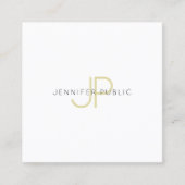 Mit Monogramm Design Trendy Moderner Chic Schlicht Quadratische Visitenkarte (Vorderseite)
