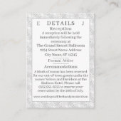 Mit Monogramm Details zur White Lace Begleitkarte (Vorderseite)