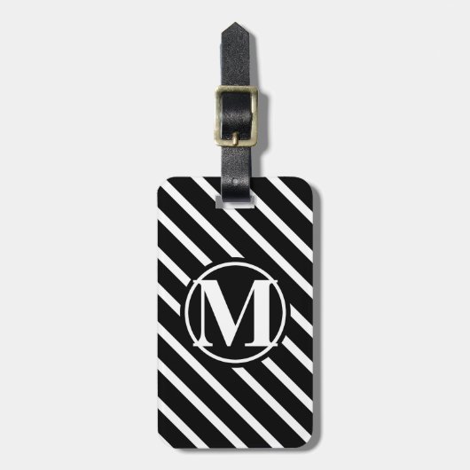 Mit Monogramm Diagonalstreifen Gepäckanhänger (Vorderseite vertikal)